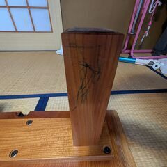 欅（けやき）無垢材ローテーブル＋延長テーブル付き（全長約2m）オーダーメイド品の画像