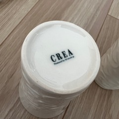 CREA クレア ホワイト 花模様 コップ 2個セット 新品未使用　の画像