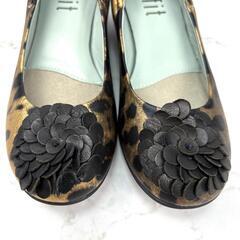 【美品】fitfit フィットフィット ヒョウ柄 フラワー パンプス 22.5の画像