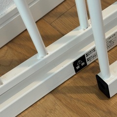 ベビーゲート　拡張フレーム付き　ホワイト　スチールの画像