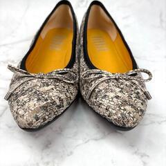 【美品】fitfit バレエシューズ 22.5 パイソン アニマル パンプスの画像