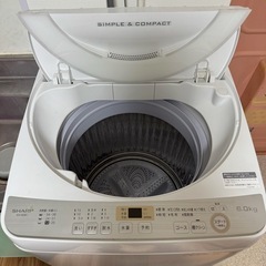 🧺【無料】SHARP 洗濯機 6.0kg（動作良好・文京区白山） の画像