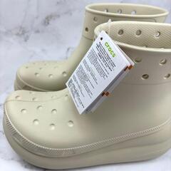 【美品】crocs クロックス クラシック クラッシュ ブーツ 23 ホワイトの画像