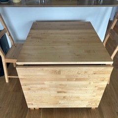 IKEA ノールデン 伸長式ダイニングテーブル椅子2脚セットの画像