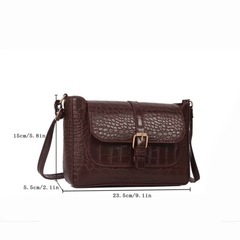 クロコダイル ハンドバッグ ブラウン ショルダーバックの画像