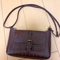 クロコダイル ハンドバッグ ブラウン ショルダーバックの画像