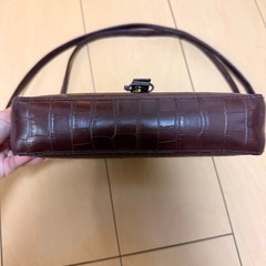 クロコダイル ハンドバッグ ブラウン ショルダーバックの画像