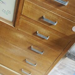 昭和レトロ、ラワンの箪笥、８８x４１x１１１、アンティークの画像