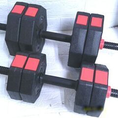 wout ダンベルセット 20kg×2個セット 連結シャフトでバーベルにも！ 筋トレ トレーニング 札幌市 白石店の画像