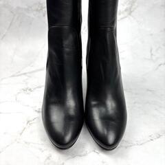 【美品】Pinky&dianne ロングブーツ 23.5 ブラック レザーの画像