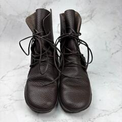 【美品】KOOS コース ミドル ブーツ レザー シボ加工 36 レースアップの画像