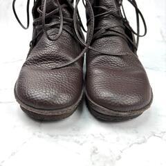 【美品】KOOS コース ミドル ブーツ レザー シボ加工 36 レースアップの画像