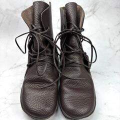 【美品】KOOS コース ミドル ブーツ レザー シボ加工 36 レースアップの画像