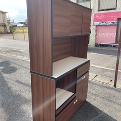 北九州市内配送無料　レンジボード付き食器棚 キッチンボード の画像