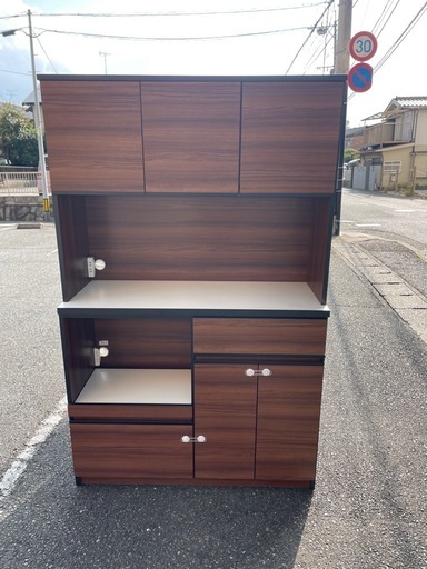 北九州市内配送無料　レンジボード付き食器棚 キッチンボード