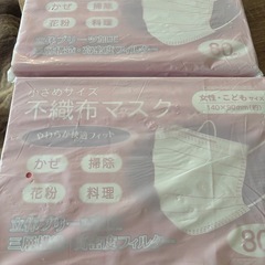 不織布マスク８０枚入（小さいめサイズ）の画像