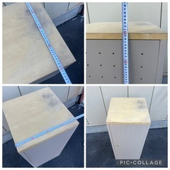 ①　パンチング扉 木製 キャビネット 収録棚 整理棚　の画像