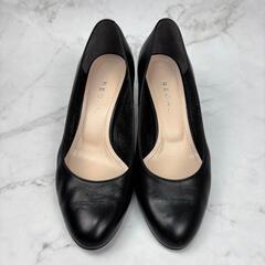 【美品】REGAL リーガル レザー パンプス 22 日本製 ブラック ビジネスの画像