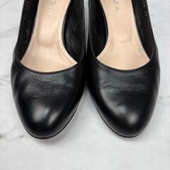 【美品】REGAL リーガル レザー パンプス 22 日本製 ブラック ビジネスの画像