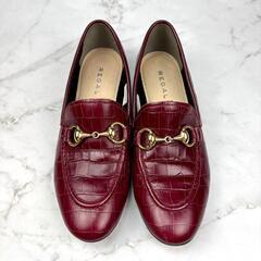 【美品】REGAL 23 バーガンディ ビットローファー クロコダイル 型押しの画像