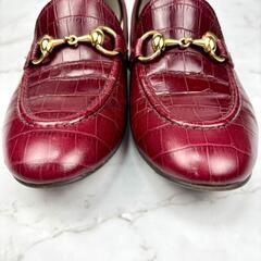 【美品】REGAL 23 バーガンディ ビットローファー クロコダイル 型押しの画像