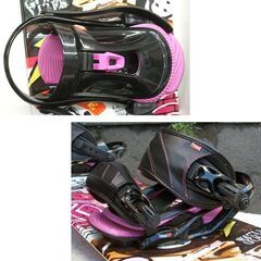 138cm スノーボード 2点セット レディース head 板 STR ROCKA ブラック 黒×イラスト ロッカー/ツイン　バインディング S　☆ PayPay(ペイペイ)決済可能 ☆ 札幌市 豊平区 平岸 平岸店の画像