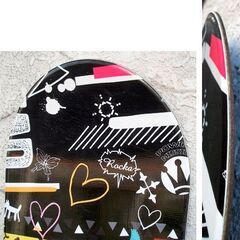 138cm スノーボード 2点セット レディース head 板 STR ROCKA ブラック 黒×イラスト ロッカー/ツイン　バインディング S　☆ PayPay(ペイペイ)決済可能 ☆ 札幌市 豊平区 平岸 平岸店の画像