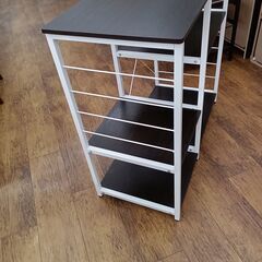 ★リユースのサカイ水戸店★キッチン台ダークブラウンH82.5×D40.5×W90クリーニング済みMT6064の画像