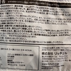 リッチェル バウンシングシートN ライトグレー 対象月齢：1カ月～24カ月頃 折り畳み可能の画像