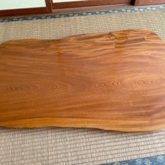 ③天然木 一枚板 無垢材 座卓/花台木製ローテーブル （100×55×3cm）の画像
