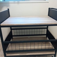 ディノス　ブルックリン風押し入れワゴン 幅47cm奥行75cmブラックの画像