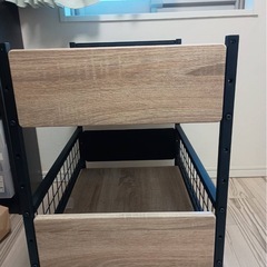 ディノス　ブルックリン風押し入れワゴン 幅47cm奥行75cmブラックの画像