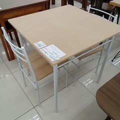 ★リユースのサカイ日立店★HJ8192  ダイニングテーブルセット ナチュラルベージュ H74×D75×W75 クリーニング済み の画像