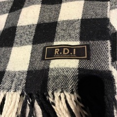 マフラー 大判ストール ギンガムチェック 白黒 ブラック ホワイトの画像