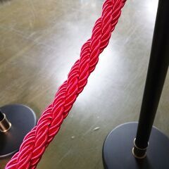 【中古・4セット】ロープパーテーションセット L7-51C-Set　黒　ブラック　ガイドポール ホテル 銀行 空港　管理MN837MCの画像