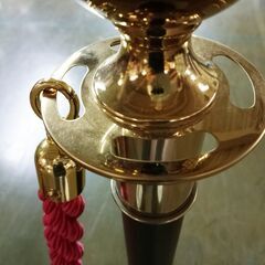 【中古・4セット】ロープパーテーションセット L7-51C-Set　黒　ブラック　ガイドポール ホテル 銀行 空港　管理MN837MCの画像