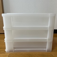 3段  プラスチックケース 小物入れ 書類入れ A4の画像