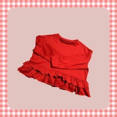 フリル カットソー レッドの画像