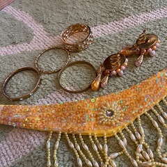 社交ダンス用イヤリング、チョーカー、ばんぐふバングルの画像