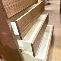 ニトリ NITORI HIGH CHEST FOW2 80HC MBR 5段タンス チェスト 衣類収納　収納家具 洋服タンス ハイチェスト 整理タンス 箪笥 ブラウンの画像