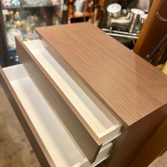 ニトリ NITORI HIGH CHEST FOW2 80HC MBR 5段タンス チェスト 衣類収納　収納家具 洋服タンス ハイチェスト 整理タンス 箪笥 ブラウンの画像