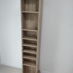 ミラー　収納　オーク色　全身鏡の画像