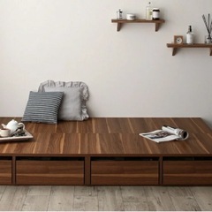 収納付きベッドフレームの画像