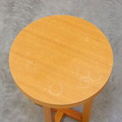 ≪zyt2524ジ≫ 遠藤照明 アビタスタイル 小型サイドテーブル ラブリエ13 オーク突板/ナチュラル 直径40cm 円形/丸テーブル/おしゃれ/中古家具/宮城県仙台市 71023-02の画像