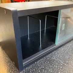 M2511-045 CDラック ディスプレイケース 木製 ガラス扉 収納棚 キズ汚れ有りの画像