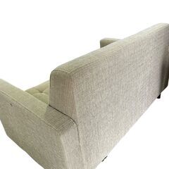 2人掛けソファ 布張り グリーン 幅120cmの画像