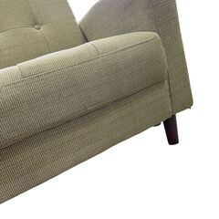 2人掛けソファ 布張り グリーン 幅120cmの画像