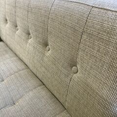 2人掛けソファ 布張り グリーン 幅120cmの画像