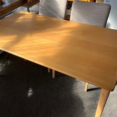 2023年6月購入 ニトリ ダイニングこたつ HA22 4人掛け W1500 ライトブラウン こたつチェア C-10K 4脚 セット売り 中古美品 ③の画像