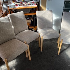 2023年6月購入 ニトリ ダイニングこたつ HA22 4人掛け W1500 ライトブラウン こたつチェア C-10K 4脚 セット売り 中古美品 ③の画像